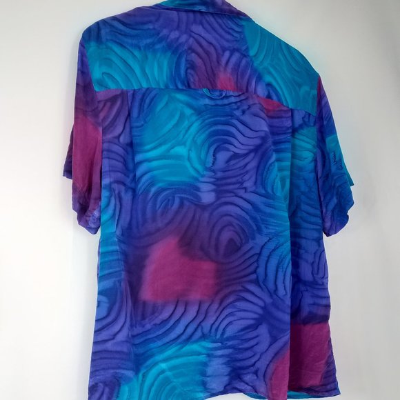 VINTAGE 80's silk ALIKI YAMANI button up blouse - Picture 5 of 7